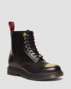 Men's Dr Martens 1460 Year of the Dragon Leather Lace Up Boots Black / Red | Singapore_Dr85514